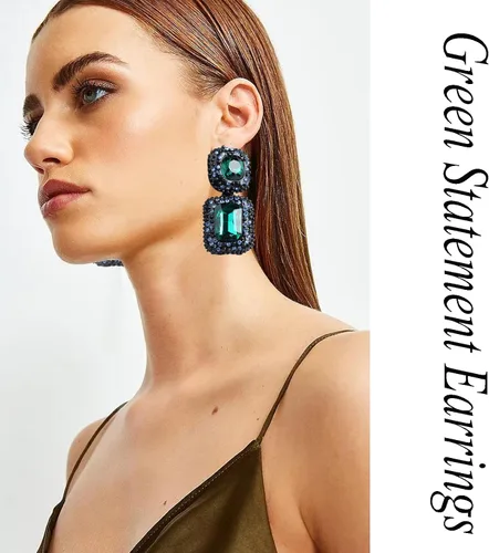 Vista 8 de VANGETIMI Vintage Rhinestone Statement Earrings Formal Crystal Drop Dangle Earrings Evening Prom Pageant Earrings for Women
