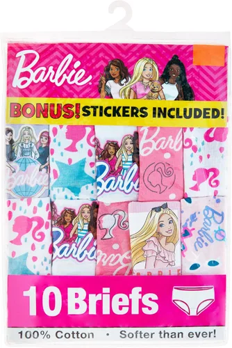 Vista 2 de Barbie Ropa interior exclusiva de Amazon para niñas Multipaquetes con opción de calendario de Adviento Dreamhouse 2/3t-10 Paquete de 10 Barbie