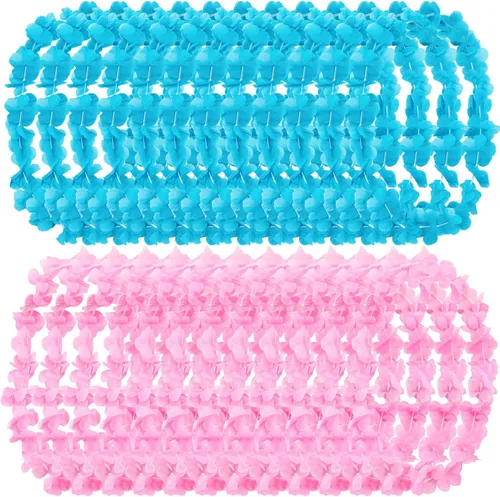 Vista 7 de Tigeen 72 piezas de decoraciones de Leis de graduación 2026 a granel de flores hawaianas Leis tropicales, decoraciones para graduación, carnaval