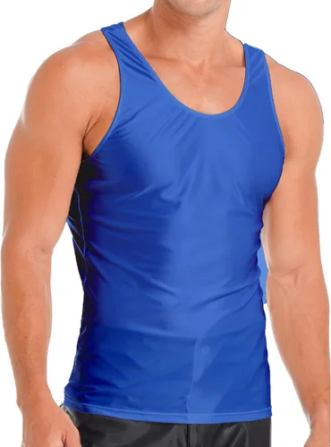 Vista 3 de YONGHS Camisetas sin mangas brillantes brillantes para hombre, para gimnasio, musculación, fitness, sin mangas