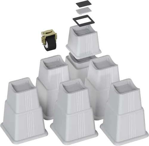 Vista 10 de ZTON Elevadores para muebles de cama, elevadores de 3 pulgadas de altura, resistentes tanto para postes como ruedas de muebles, sofá, cama, silla