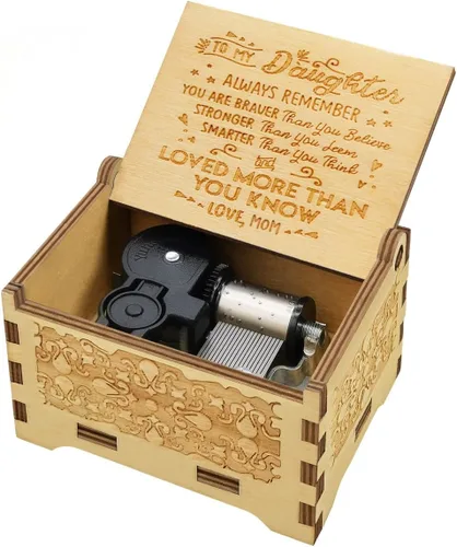 Vista 11 de Sooharic You are My Sunshine - Caja de música para hija, hijo, papá, mamá, única para niños, caja de música de madera con grabado vintage