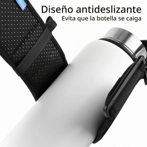 Vista 4 de Xxerciz Soporte para botella de agua con correa ajustable para el hombro, universal para botella para caminar, senderismo, camping