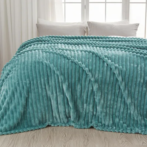 Vista 65 de NEWCOSPLAY Manta de Tiro Súper Suave Aqua Franela Sedosa Premium Forro Polar Jacquard Acanalado 3D Ligero Manta de Cama Uso en Todas las Estaciones