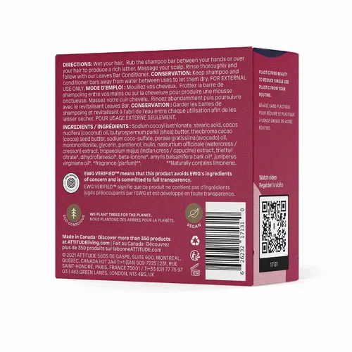 Vista 6 de ATTITUDE Barra de champú nutritiva, origen natural, para cabello suave y de aspecto saludable, aceite de aguacate, ingredientes verificados