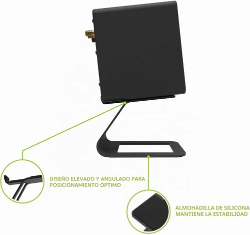 Vista 3 de Kanto SE2 Soportes elevados para altavoces de escritorio para altavoces pequeños - 2 unidades (negro)
