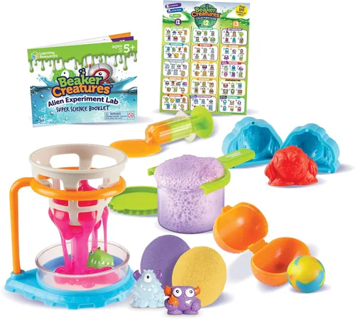 Vista 2 de Learning Resources Beaker Creatures Alien Experiment Lab, juego de 18 piezas, a partir de 5 años, exploración científica, kit de ciencia para niños
