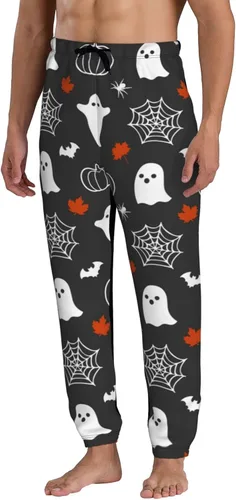 Vista 2 de ultaro Mens Joggers Sweatpants Pumpkins, Ghosts, Maple Leaves Casual Pants Sports Jogging Trousers with Drawstring