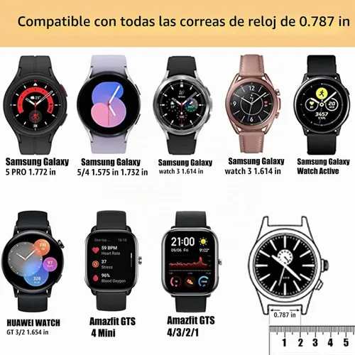 Vista 2 de Harikiri Correa compatible con Amazfit GTS 4 Mini/GTS 4/GTS 3/GTS 2e/GTS 2 Mini/GTS 2/GTS Negro
