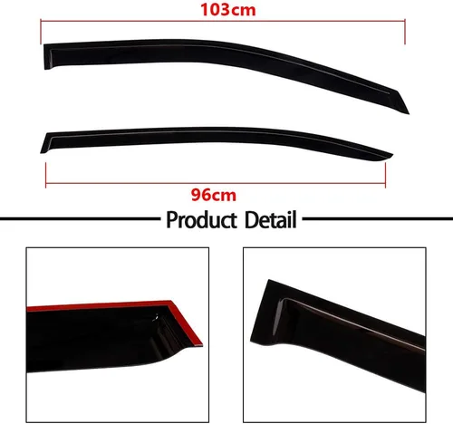 Vista 2 de cciyu Deflector de ventana lateral, deflector de ventana, protector de lluvia, 4 piezas, repuesto para 2013-2017 9ª generación para Honda