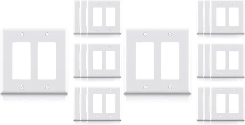 Vista 27 de ELEGRP Placa de pared decorativa para receptáculo, cubiertas decorativas de 1 gang de tamaño mediano, placas frontales de policarbonato irrompibles