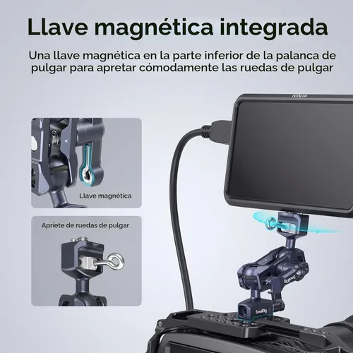 Vista 5 de SMALLRIG Brazo mágico articulado con abrazadera NATO y tornillo de 1/4"-20