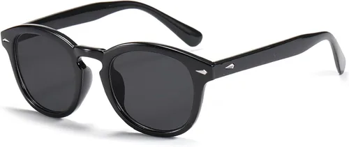 Vista 9 de LIXX Gafas de sol ovaladas retro para hombres y mujeres, marco redondo ['Lente azul']