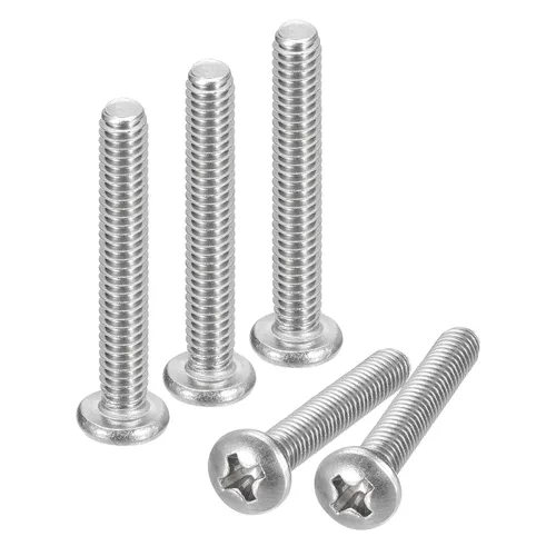 Vista 58 de uxcell Tornillos de máquina de cabeza redonda de 1/4-20x1, tornillo de acero inoxidable 304 18-8, accionamiento Phillips, totalmente roscado
