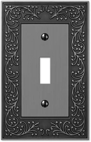 Vista 3 de Amerelle 43RVB - Placa de pared English Garden con 1 interruptor de palanca, metal fundido, color bronce envejecido, 1 paquete
