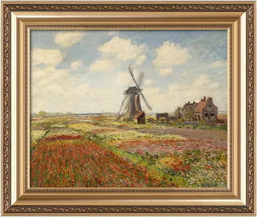 Vista 36 de IPIC - Reproducción artística de los lirios de agua de Claude Monet 1906, impresiones giclée coinciden con el marco dorado clásico, arte de pared