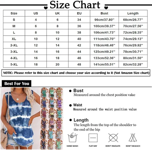 Vista 3 de TOKCMLOKLadies Printed Stripe Button Sleeveless Casual Tank Top Casual T-Shirt for Womens