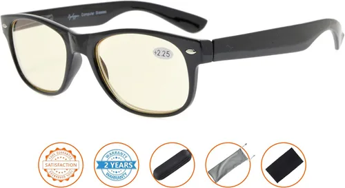 Vista 2 de Gafas clásicas de lectura para computadora con filtro de luz azul con protección UV