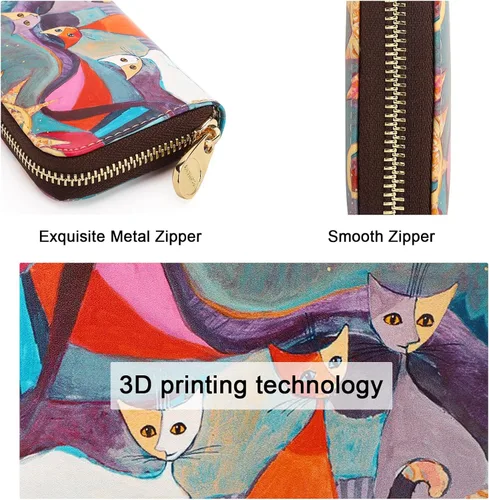 Vista 4 de APHISON RFID - Tarjetero, carteras para mujer. Funda para tarjetas de piel con cremallera para mujerniñaCaja regalo