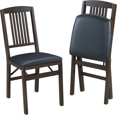 Vista 9 de Stakmore Simple Mission - Juego de 2 sillas de comedor plegables de madera Chery