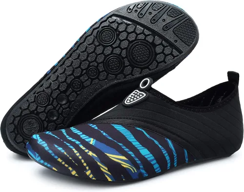 Vista 3 de QACOHU Zapatos de agua para hombre y mujer, zapatos de agua de secado rápido para buceo, surf, natación, playa, yoga