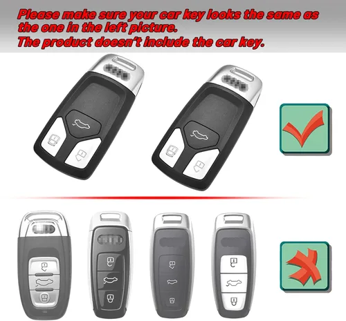 Vista 2 de Funda protectora de lujo brillante con diamantes de imitación para llave inteligente Audi A4 Q7 Q5 TT A3 A6 SQ5 R8 S5