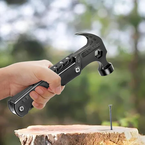 Vista 4 de Martillo multiherramienta, regalo de múltiples herramientas 12 en 1 para hombres, regalos para papá, rellenos de calcetines de Navidad para marido