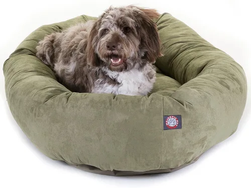 Vista 48 de Majestic Pet Cama para Perros de 52 Pulgadas de Ante Calmante Lavable 52x35x11 (Pulgadas) – Acogedora Cama Redonda para Perros con Forma de Dona
