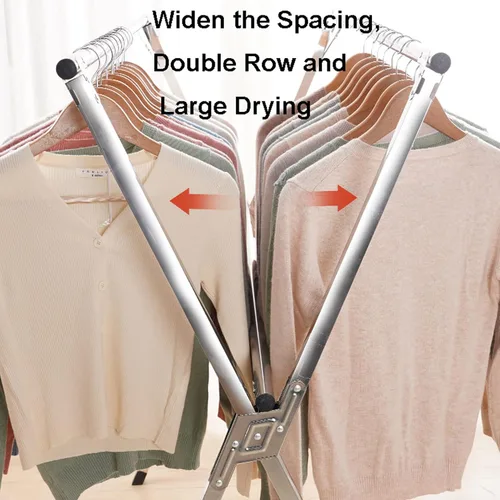 Vista 4 de Perchero de secado de ropa para interiores, estantes plegables para colgar, estante compacto para un fácil almacenamiento, gran capacidad para ropa