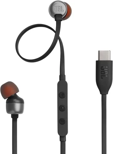 Vista 11 de JBL Tune 310C - Auriculares intraurales con cable de alta resolución, cable plano sin enredos, control remoto de 3 botones con micrófono (negro)