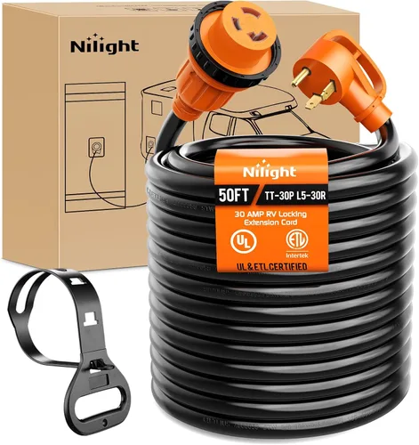 Vista 50 de Nilight Cable de Extensión para Secadora EV de 15 Pies 3 Clavijas 30 Amperios NEMA 10-30P 10-30R Cable de Extensiones Antiguas Servicio Pesado