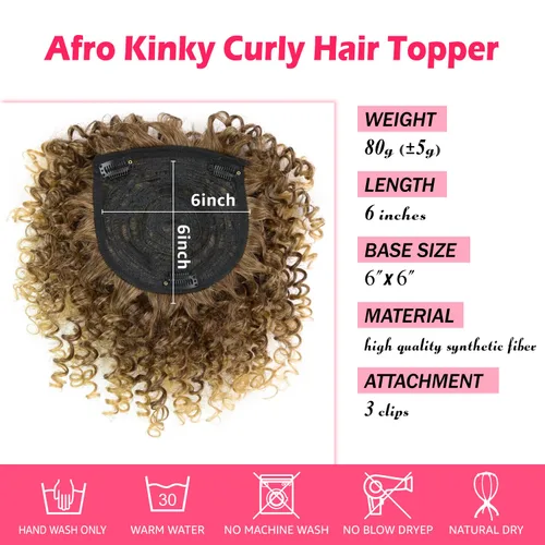 Vista 2 de Peluca de cabello corto afro natural rizado con flequillo, pelucas sintéticas con clip negro, para hombres y mujeres, con cabello delgado, volumen