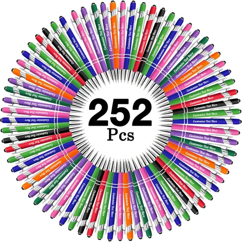 Vista 34 de Hasta 500 bolígrafos personalizados a granel con logotipo de mensaje de nombre comercial, bolígrafos grabados personalizados con lápiz óptico