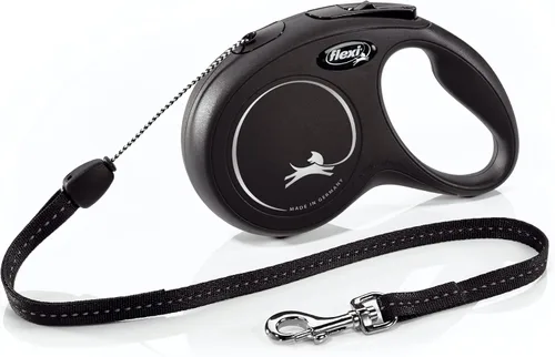 Vista 10 de FLEXI Correa Retráctil New Classic Cord para Perros Extra Pequeños de hasta 18 libras – 10 pies, Negro Correa para Caminar Mascotas Sin Enredos