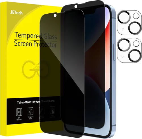 Vista 17 de JETech Protector de pantalla de privacidad para iPhone 11 de 6.1 pulgadas con protector de lente de cámara, película de vidrio templado antiespía