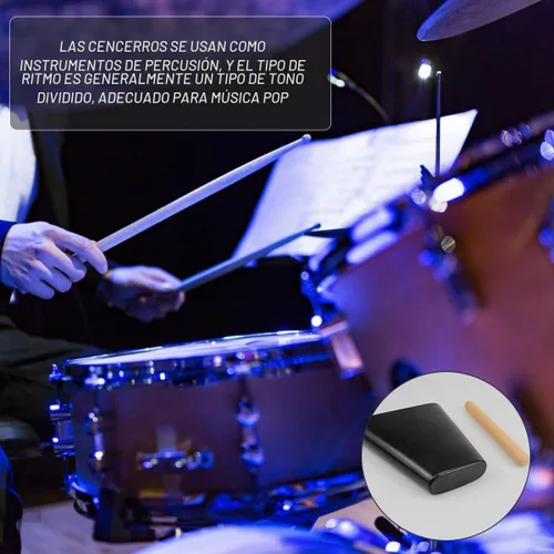 Vista 5 de Instrumento de percusión de 6 pulgadas CowBell Metal cencerro con mazo de madera fabricante de ruido musical kit de mano
