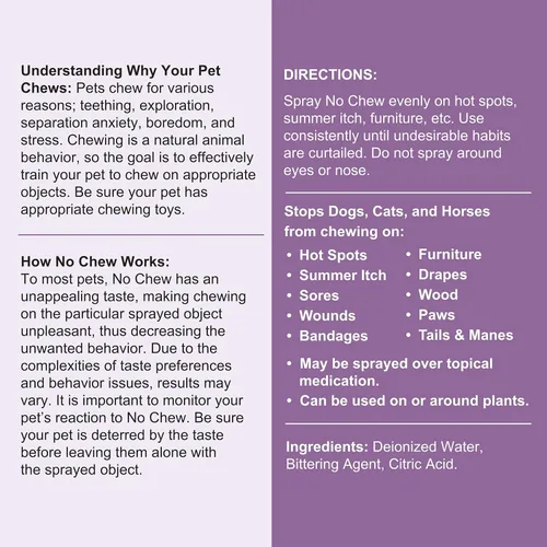 Vista 6 de Spray antimasticable para perros, 8 onzas, sin picaduras, sin alcohol, disuasorio para perros y gatos amargos - Spray antimasticable para muebles