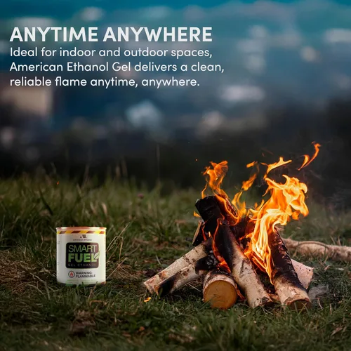 Vista 5 de Smart Fuel - Latas de combustible de gel de bioetanol – Combustible de chimenea de bioetanol de combustión limpia para fogatas
