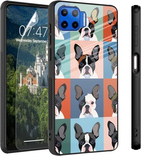Vista 91 de Funda para Motorola Moto Edge 2022, cubierta trasera de vidrio templado con protector de pantalla, protección a prueba de golpes para Motorola Moto