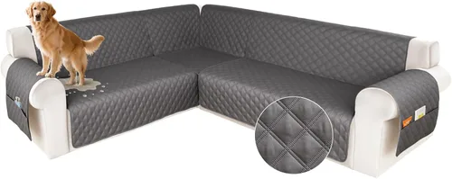 Vista 33 de HDCAXKJ Funda impermeable para sofá modular en forma de L, fundas seccionales de esquina lavables, a prueba de mascotas, protector de muebles