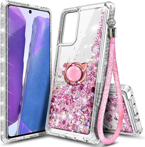 Vista 33 de NGB - Funda para teléfono Samsung Galaxy S9, color aguamarina/morado, bonita funda con purpurina líquida para mujeres y niñas, con protector