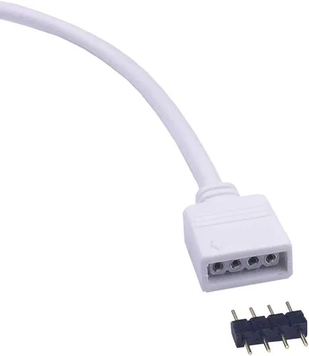 Vista 2 de Cable divisor de tira LED RGB de 4 pines, 2 vías, 1 a 2, conector divisor SMD 5050 3528 2835 RGB LED cinta divisora - 12 pulgadas, blanco, 1 unidad