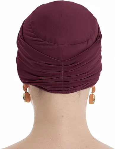 Vista 5 de osvyo Gorro de bambú suave para la pérdida de cabello para mujeres, sombreros para el cáncer hechos a mano