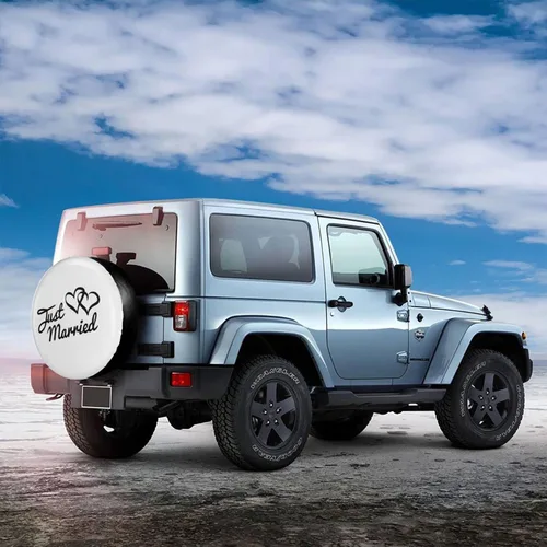 Vista 41 de Cool Cat and UFO Spare Tire Cover Wheel Protectors Dust-Proof Wheel Tire Cover Fit Trailer, Rv, Sand Many Vehicle 14inch