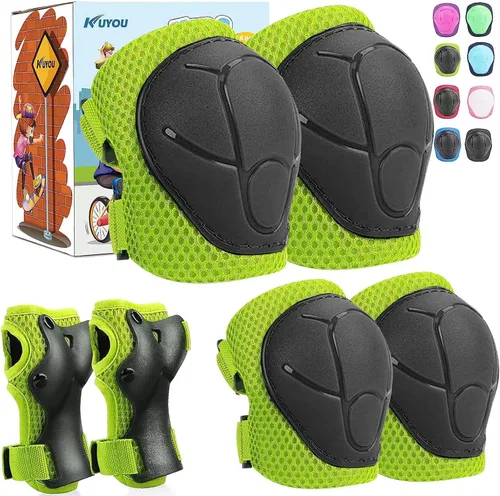 Vista 9 de KUYOU Rodilleras para Niños Coderas Protectores Equipo de Protección Conjunto Equipo de Seguridad para Patines de Ruedas Ciclismo Bicicleta BMX