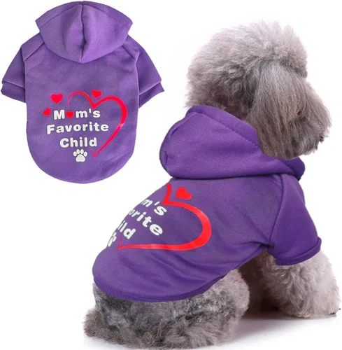 Vista 8 de Jecikelon Sudaderas con capucha para perros de invierno con estampado, ropa cálida para perros pequeños, abrigo de chihuahua, ropa para cachorros
