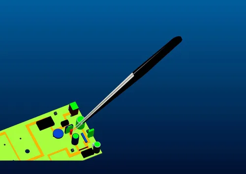 Vista 4 de Aoje-Link ESD-10 Pinzas profesionales con tecnología de precisión antiestática, punta recta no magnética, revestimiento de plástico de acero