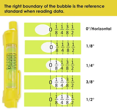 Vista 5 de DOWELL Paquete de 6 niveles de línea de burbujas colgantes de 3 pulgadas con escala Mini nivel de línea de alcohol para oficios de construcción