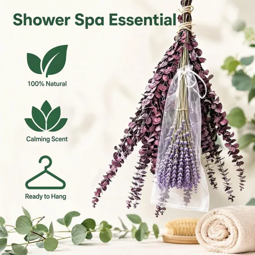 Vista 4 de Red Eucalyptus & Lavender Bundle with Hemp Rope & Scent Sachet for Shower