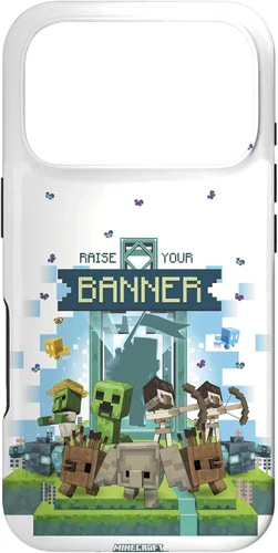 Vista 30 de Minecraft Legends Raise Your Banner Mobs Group Shot - Carcasa para iPhone 17
